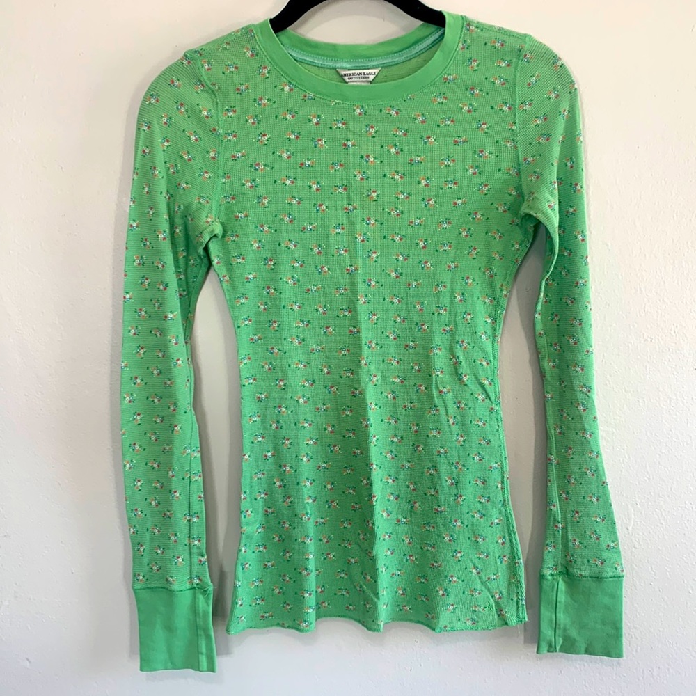 American Eagle Outfitters Floral long sleeve thermal T-shirt